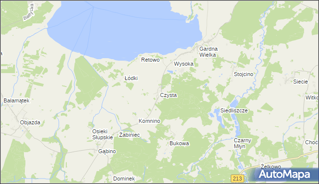 mapa Czysta gmina Smołdzino, Czysta gmina Smołdzino na mapie Targeo