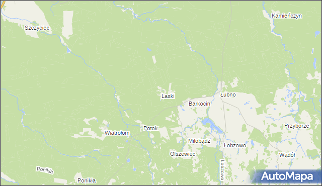 mapa Laski gmina Kołczygłowy, Laski gmina Kołczygłowy na mapie Targeo