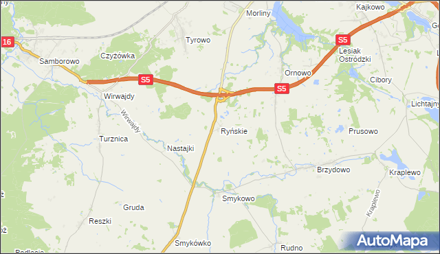 mapa Ryńskie, Ryńskie na mapie Targeo