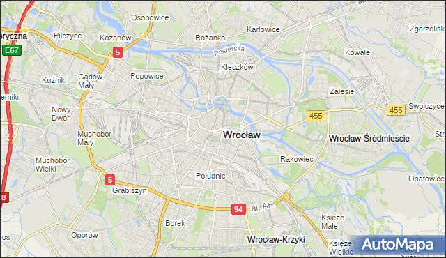 mapa Wrocławia, Wrocław na mapie Targeo