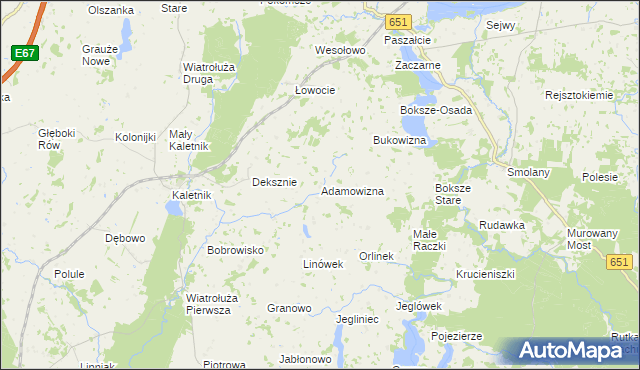 mapa Adamowizna gmina Szypliszki, Adamowizna gmina Szypliszki na mapie Targeo