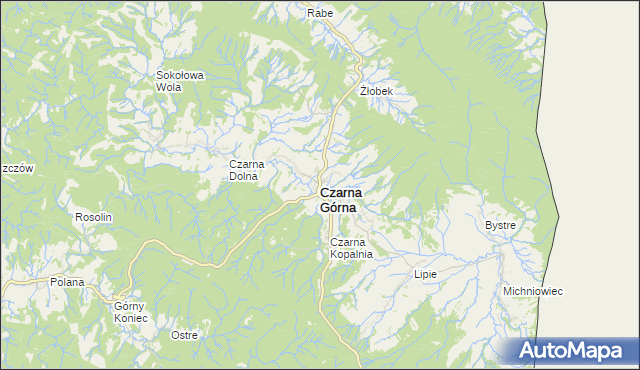 mapa Czarna Górna, Czarna Górna na mapie Targeo