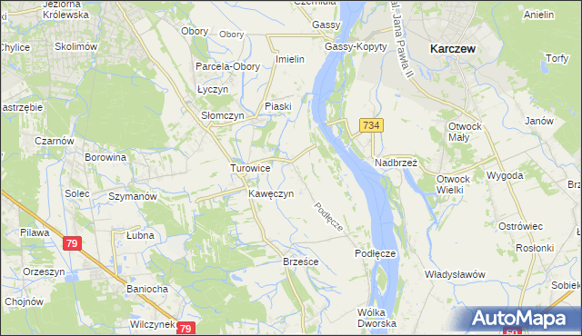mapa Dębówka gmina Konstancin-Jeziorna, Dębówka gmina Konstancin-Jeziorna na mapie Targeo
