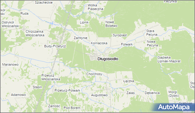 mapa Długosiodło, Długosiodło na mapie Targeo