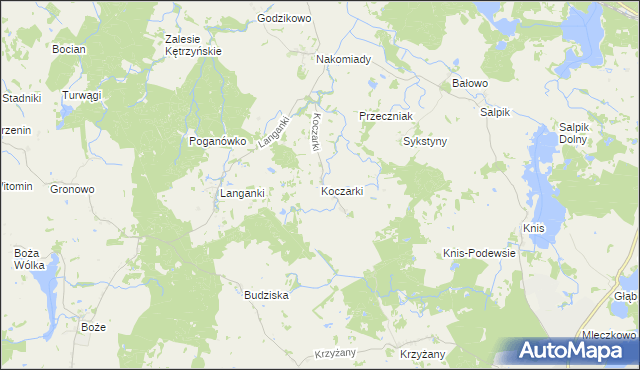 mapa Koczarki, Koczarki na mapie Targeo