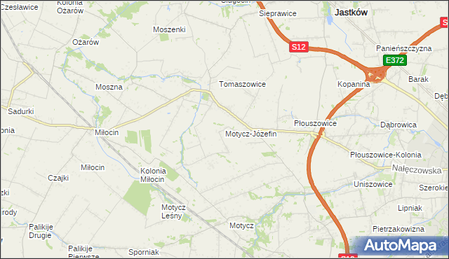 mapa Motycz-Józefin, Motycz-Józefin na mapie Targeo