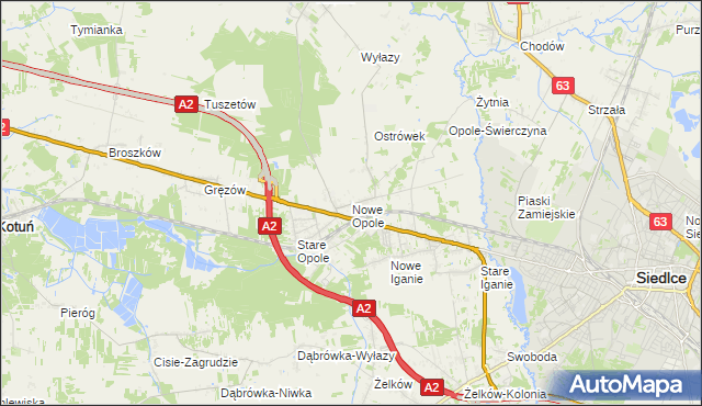 mapa Nowe Opole, Nowe Opole na mapie Targeo