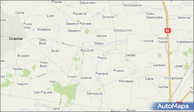 mapa Pilichy, Pilichy na mapie Targeo