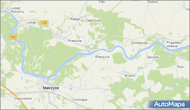 mapa Rzeczyca gmina Środa Śląska, Rzeczyca gmina Środa Śląska na mapie Targeo
