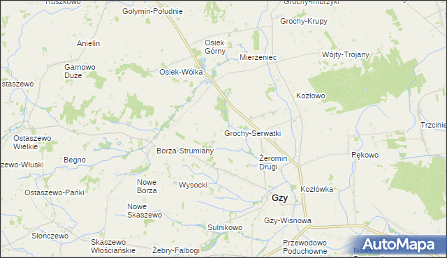 mapa Grochy-Serwatki, Grochy-Serwatki na mapie Targeo
