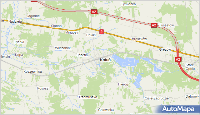 mapa Kotuń powiat siedlecki, Kotuń powiat siedlecki na mapie Targeo