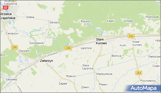 mapa Łącznica, Łącznica na mapie Targeo