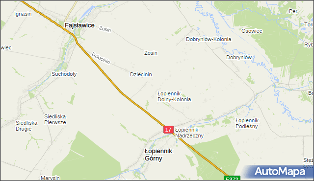 mapa Łopiennik Dolny-Kolonia, Łopiennik Dolny-Kolonia na mapie Targeo
