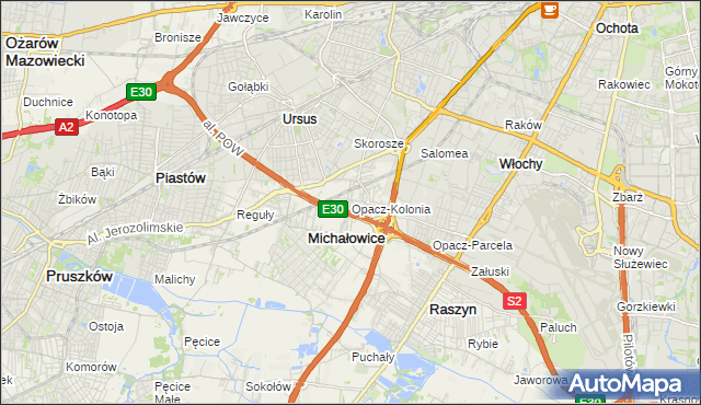 mapa Opacz-Kolonia, Opacz-Kolonia na mapie Targeo