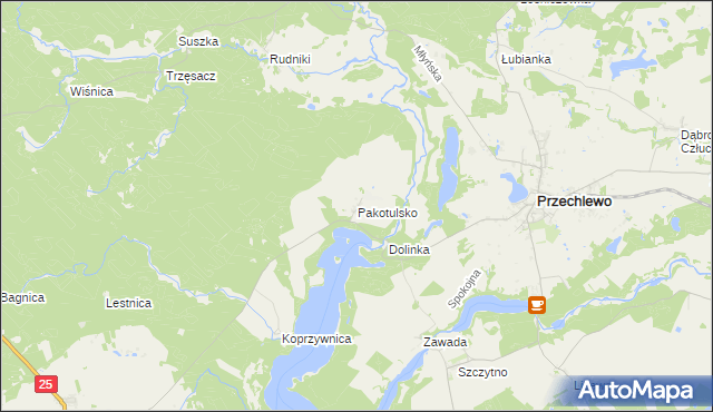 mapa Pakotulsko, Pakotulsko na mapie Targeo