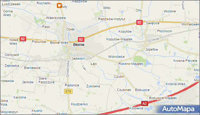 mapa Rokitno gmina Błonie, Rokitno gmina Błonie na mapie Targeo