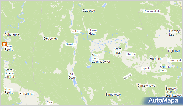 mapa Stara Huta Leśniczówka, Stara Huta Leśniczówka na mapie Targeo