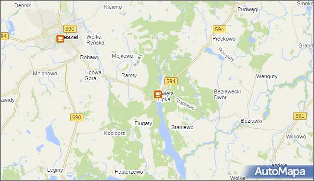 mapa Święta Lipka, Święta Lipka na mapie Targeo