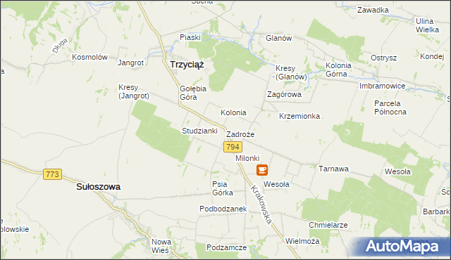 mapa Zadroże, Zadroże na mapie Targeo