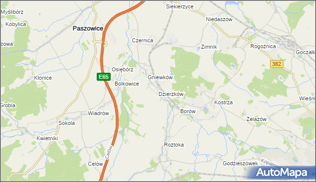 mapa Dzierzków, Dzierzków na mapie Targeo