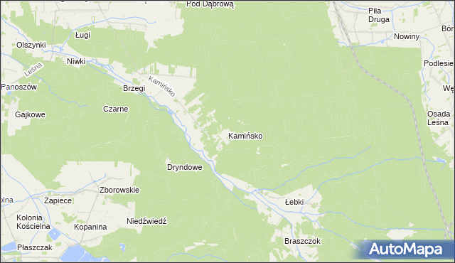 mapa Kamińsko gmina Przystajń, Kamińsko gmina Przystajń na mapie Targeo