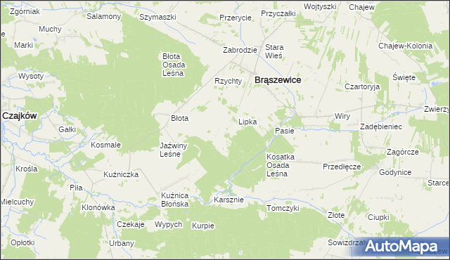 mapa Kosatka, Kosatka na mapie Targeo