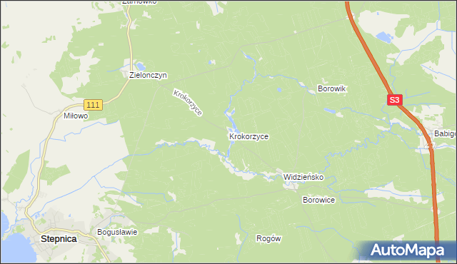 mapa Krokorzyce, Krokorzyce na mapie Targeo