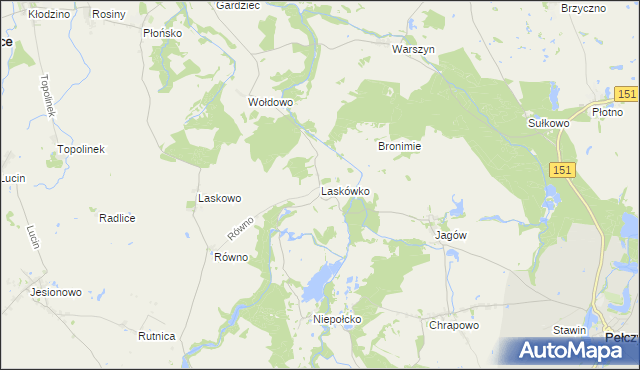 mapa Laskówko, Laskówko na mapie Targeo