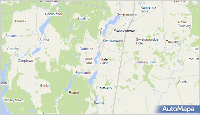 mapa Małe Łąkie, Małe Łąkie na mapie Targeo