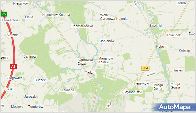 mapa Marianów Kołacki, Marianów Kołacki na mapie Targeo