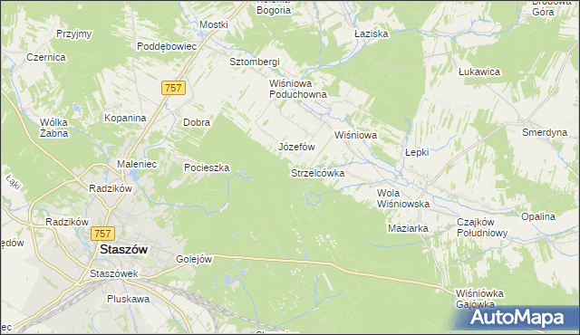 mapa Strzelcówka, Strzelcówka na mapie Targeo