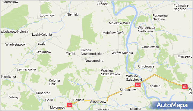 mapa Wirów gmina Jabłonna Lacka, Wirów gmina Jabłonna Lacka na mapie Targeo