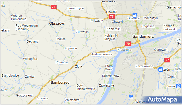 mapa Andruszkowice, Andruszkowice na mapie Targeo