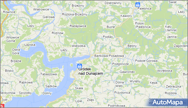 mapa Bartkowa-Posadowa, Bartkowa-Posadowa na mapie Targeo