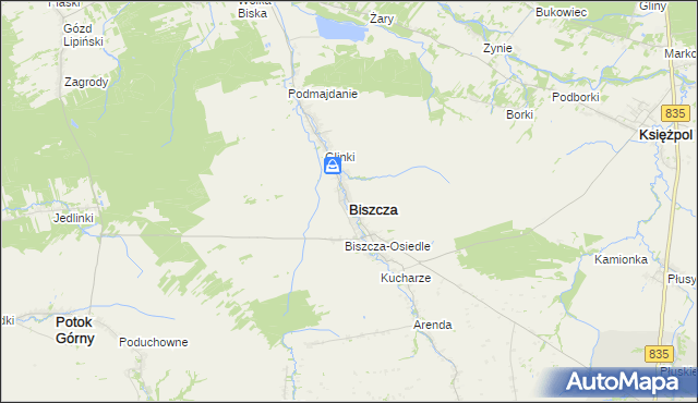 mapa Biszcza, Biszcza na mapie Targeo