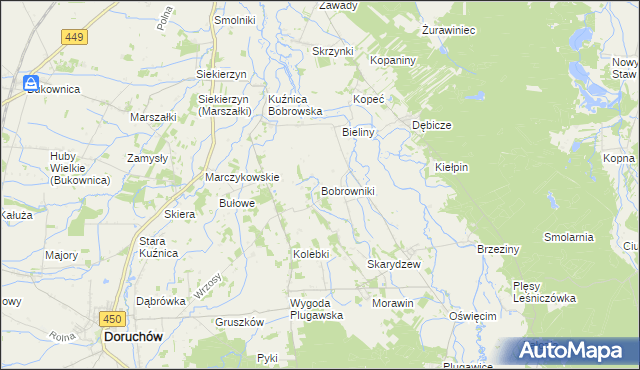 mapa Bobrowniki gmina Grabów nad Prosną, Bobrowniki gmina Grabów nad Prosną na mapie Targeo