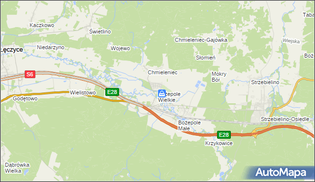 mapa Bożepole Wielkie, Bożepole Wielkie na mapie Targeo