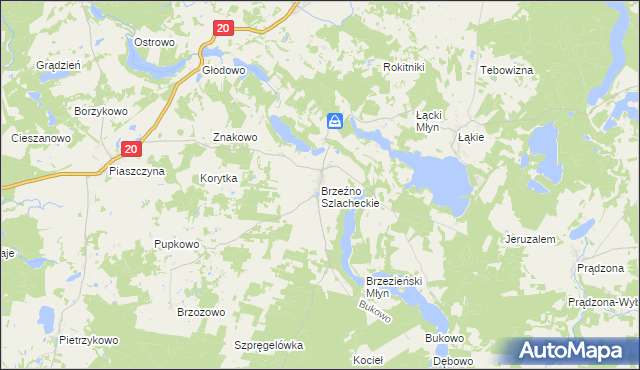 mapa Brzeźno Szlacheckie, Brzeźno Szlacheckie na mapie Targeo