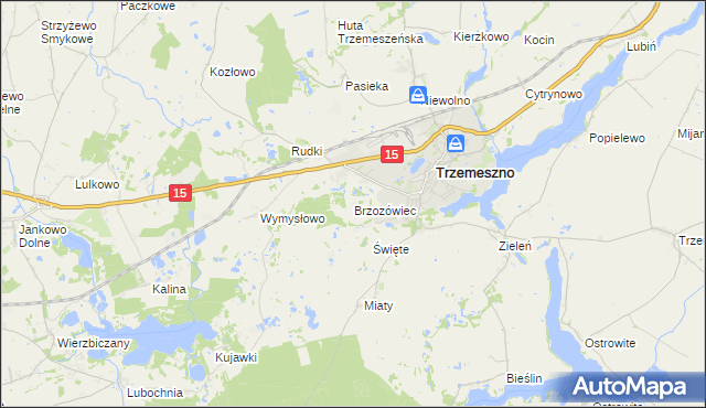 mapa Brzozówiec, Brzozówiec na mapie Targeo