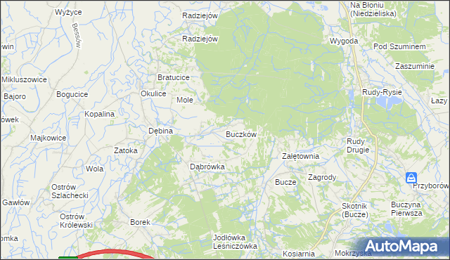 mapa Buczków gmina Rzezawa, Buczków gmina Rzezawa na mapie Targeo