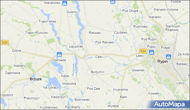 mapa Cetki, Cetki na mapie Targeo