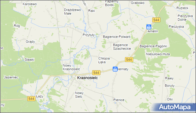 mapa Chłopia Łąka, Chłopia Łąka na mapie Targeo