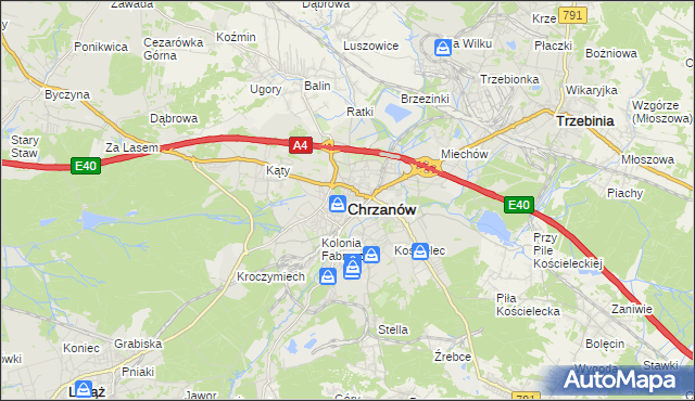 mapa Chrzanów, Chrzanów na mapie Targeo