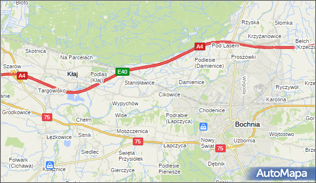 mapa Cikowice, Cikowice na mapie Targeo