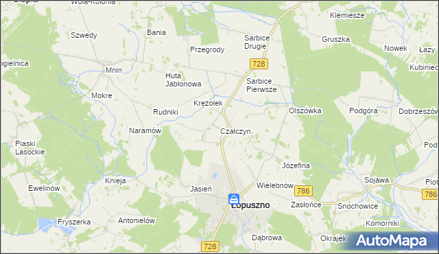 mapa Czałczyn, Czałczyn na mapie Targeo