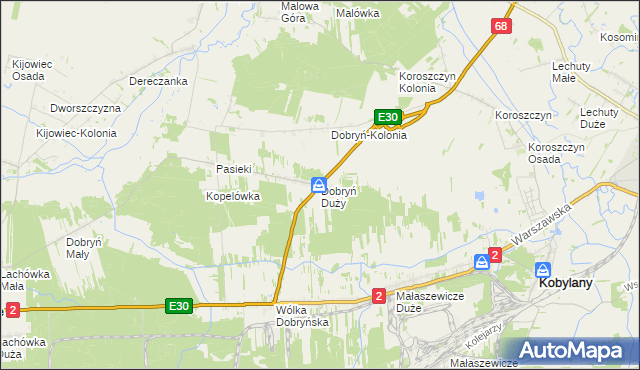 mapa Dobryń Duży, Dobryń Duży na mapie Targeo