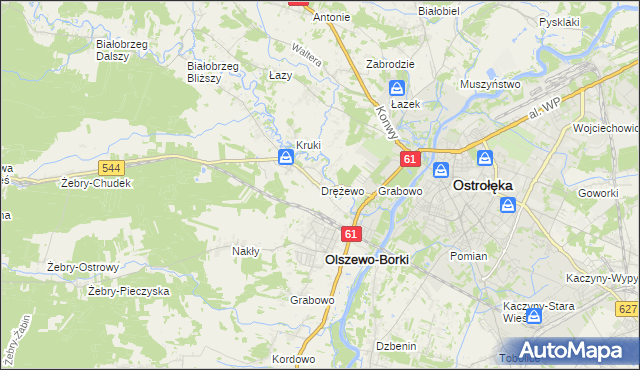 mapa Drężewo, Drężewo na mapie Targeo