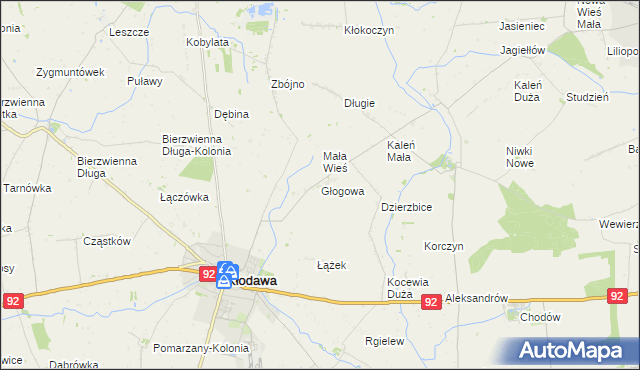 mapa Głogowa gmina Kłodawa, Głogowa gmina Kłodawa na mapie Targeo