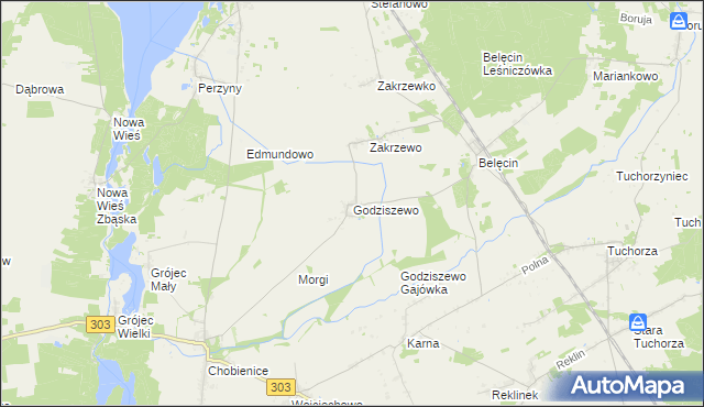 mapa Godziszewo gmina Siedlec, Godziszewo gmina Siedlec na mapie Targeo