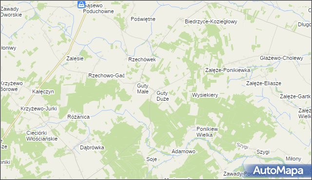 mapa Guty Duże, Guty Duże na mapie Targeo